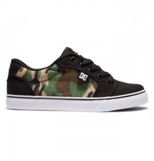 Anvil DC Shoes Dziecięce Czarne Camo | 92XMDOPVT