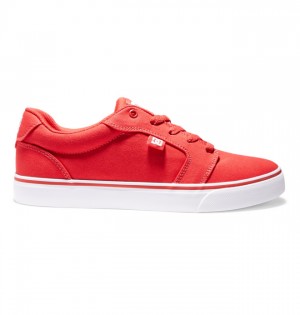 Anvil DC Shoes Płócienne Męskie Czerwone Białe | 94WHAREYG