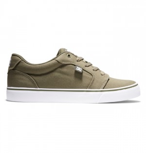 Anvil DC Shoes Płócienne Męskie Oliwkowe Białe | 39RPHUCTO