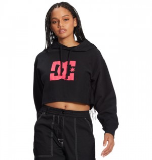 Bluza z Kapturem DC Shoes Cropped 2 Damskie Czarne Fuksja | 34WODZGUC