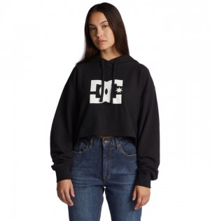 Bluza z Kapturem DC Shoes Cropped 2 Damskie Czarne | 67JDFZUQK