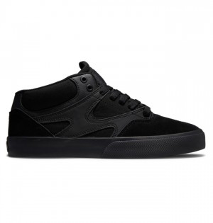 Buty Skate DC Shoes Kalis Vulc MID Mid-Top Męskie Czarne Czarne Czarne | 52YVHQNLF