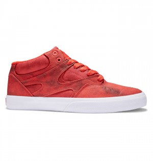 Buty Skate DC Shoes Kalis Vulc MID Mid-Top Męskie Czerwone | 30ZHKDYWB