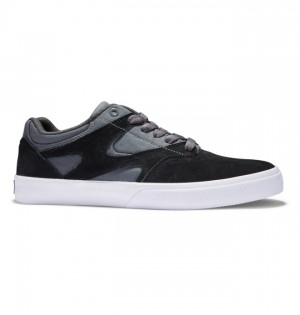 Buty Skate DC Shoes Kalis Vulc Męskie Czarne Szare Białe | 45ZQFILPN