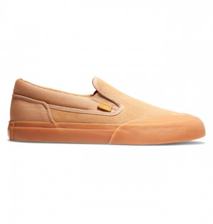Buty Skate DC Shoes Manual RT Slip-On Męskie Brązowe | 84ROYDUXK