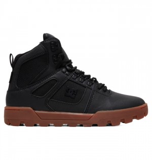Buty Zimowe DC Shoes Pure Hi Weather Resistant Męskie Czarne | 45AORWZMD