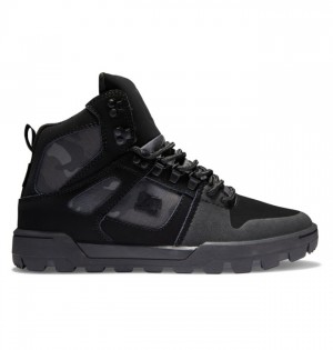 Buty Zimowe DC Shoes Pure High-Top Wody-Resistant Męskie Czarne Szare | 91EUXVMGF