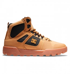 Buty Zimowe DC Shoes Pure High-Top Wody-Resistant Męskie Brązowe Czarne | 12QCBYILD