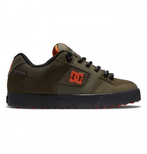 Buty Zimowe DC Shoes Pure Winterized Skate Męskie Oliwkowe Pomarańczowe | 42ZAUMPQI
