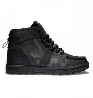 Buty Zimowe DC Shoes Woodland Męskie Czarne Czarne Czarne | 81SYKBXEP
