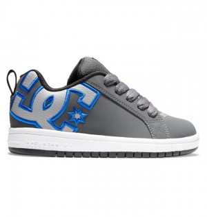 Court Graffik DC Shoes Dziecięce Ciemny Szare Czarne | 35SCFVAKW