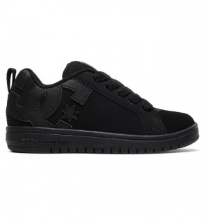 Court Graffik DC Shoes Dziecięce Czarne Czarne | 28KMJLECX
