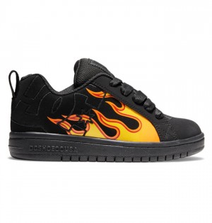 Court Graffik DC Shoes Dziecięce Czarne | 78HKZGENC