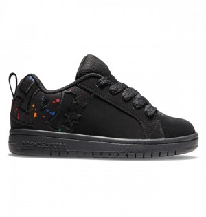 Court Graffik DC Shoes Dziecięce Czarne | 18LSKWQOZ