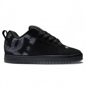 Court Graffik DC Shoes Męskie Czarne Czarne Czarne | 40WDRVPGH