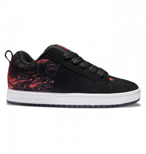 Court Graffik DC Shoes Męskie Czarne Czerwone Czarne | 12FPMHTYQ