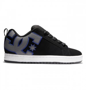 Court Graffik DC Shoes Męskie Czarne Niebieskie Szare | 57AEJXIHV