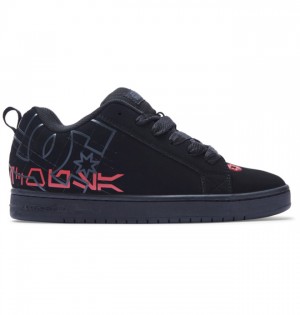 Court Graffik DC Shoes Męskie Czarne Szare Czerwone | 16KOSMEFU