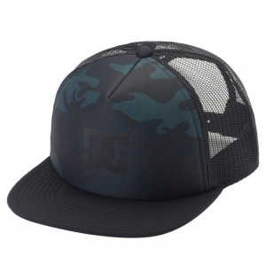 Kapelusz DC Shoes Gas Station Trucker Męskie Czarne Camo | 09NGXAFLJ