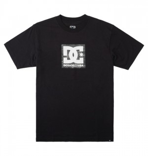 Koszulki DC Shoes DC Square Star Fill Męskie Czarne Czarne Camo | 79CLUHTNJ