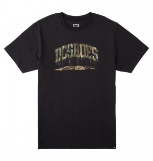 Koszulki DC Shoes Stacked Drip Heritage Męskie Czarne | 40MZSPJNV