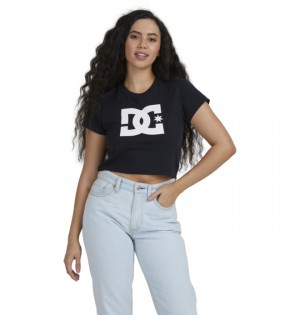 Koszulki DC Shoes Star Cropped Damskie Czarne | 79CDNBVHF