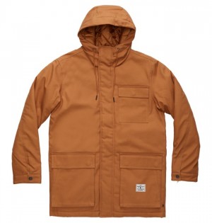 Kurtki DC Shoes Canondale Zakapturzony Parka Męskie Brązowe | 61QKFEOMI