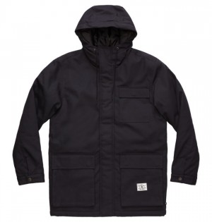 Kurtki DC Shoes Canondale Zakapturzony Parka Męskie Czarne | 83OWQIRGY
