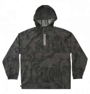Kurtki DC Shoes The Ramble Printed Anorak Wody-Resistant Windbreaker Męskie Ciemny Szare | 41WREYMJL