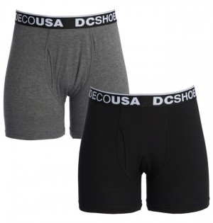 Majtki DC Shoes DC Softies Bokser Męskie Szare Czarne | 36ULZQRSM