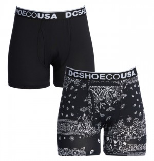 Majtki DC Shoes The Performer 2-Pack Boxers Męskie Czarne | 20XZPFYDV