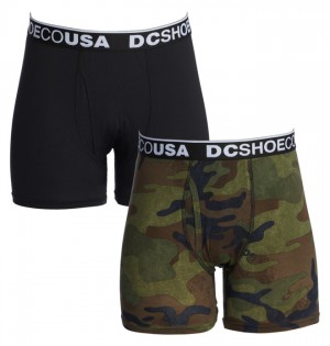 Majtki DC Shoes The Performer 2-Pack Boxers Męskie Camo Czarne | 76XJAIQLW