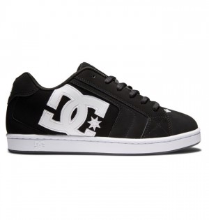 Net DC Shoes Męskie Czarne Czarne Białe | 86ULXAECG