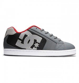 Net DC Shoes Męskie Szare Czarne Czerwone | 64QSJUHVF