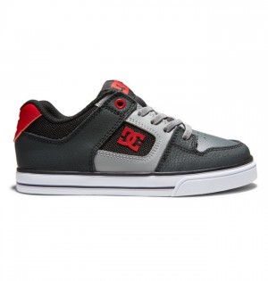 Pure DC Shoes Elastic Koronkowe Dziecięce Czarne Szare Czerwone | 52OHWBRJD