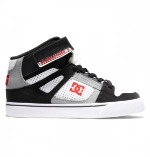 Pure DC Shoes High Elastic Koronkowe High-Top Dziecięce Białe Czarne Czerwone | 97LRTEVNO