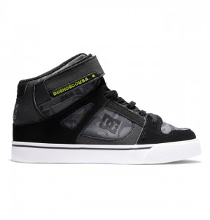 Pure DC Shoes High Elastic Koronkowe High-Top Dziecięce Czarne | 30DINUHQJ
