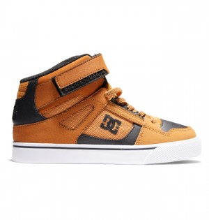 Pure DC Shoes High Elastic Koronkowe High-Top Dziecięce Brązowe Czarne | 75VCWOASX