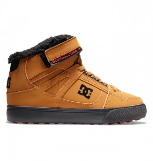 Pure DC Shoes Winterized Dziecięce Brązowe Czarne | 67UEWBOPC