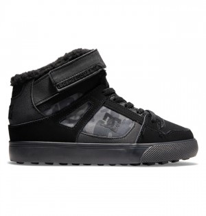 Pure DC Shoes Winterized Dziecięce Czarne | 69LBXCFOK