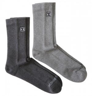 Skarpetki DC Shoes 2-Pack Crew Męskie Głęboka Szare | 59YXQZERC