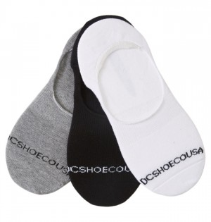 Skarpetki DC Shoes Liner 3-Pack No-Show Męskie Szare Kolorowe | 91CITYJQP