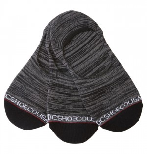 Skarpetki DC Shoes Marled Liner 3-Pack No-Show Męskie Czarne | 26GHWULDN