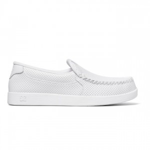 Slip On DC Shoes Villain Męskie Białe | 43HJCLYRU