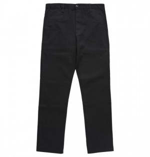 Spodnie DC Shoes Worker Chino Męskie Czarne | 74BXTNPQJ