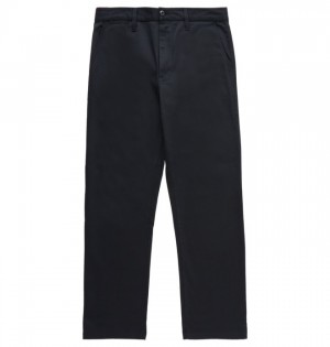 Spodnie DC Shoes Worker Relaxed Fit Chino Męskie Czarne | 14MUZFDCB