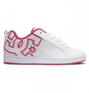 Trampki DC Shoes Court Graffik Damskie Białe Różowe Białe | 91MTWAIRP