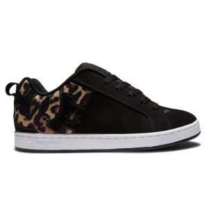 Trampki DC Shoes Court Graffik Damskie Czarne Białe Czarne | 32GWQFSKZ