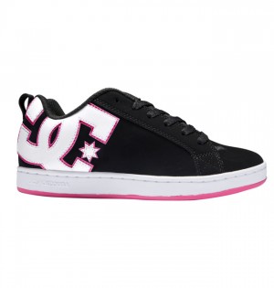 Trampki DC Shoes Court Graffik Damskie Czarne Różowe Różowe | 58ZHGNFCU