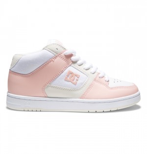 Trampki DC Shoes Manteca 4 MID Mid-Top Damskie Białe Różowe | 34YBFIUSW